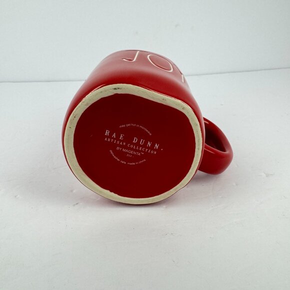 Rae Dunn JOY Matte Red Ceramic Christmas Mug Holiday Coffee Cup Farmhouse Decor - Picture 3 of 6